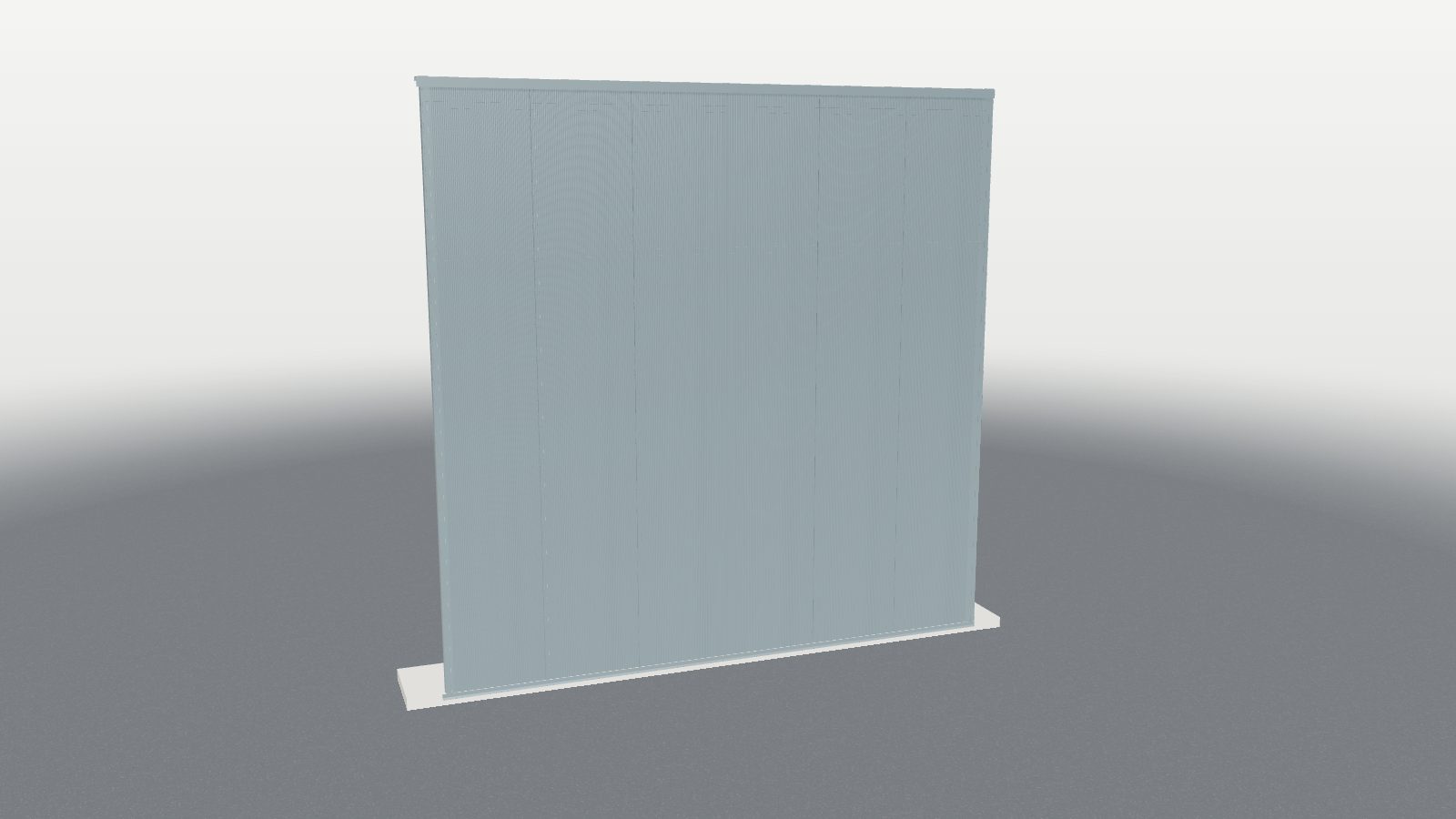 Modelo 3D de una fachada con panel sándwich MASTER-F en vertical sobre correas y pilares de acero